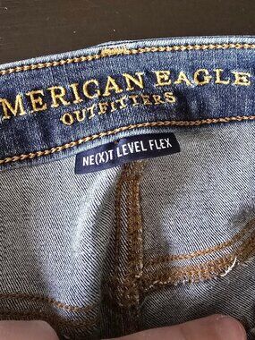 American Eagle Jeans Mens 26x28 Skinny Next Level Flex Dark Wash Blue Denim GUC